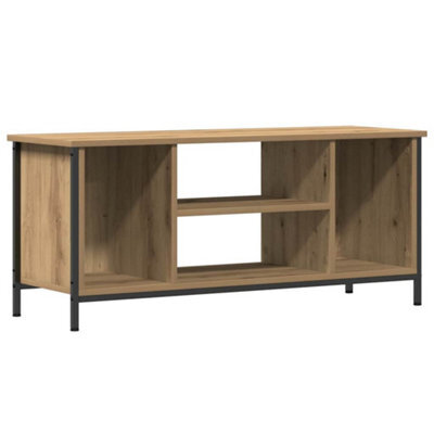 Berkfield Sturdy Tv Stand Artisan Oak Engineered Wood, Metal 102 X 35 X 45 Cm - image 1
