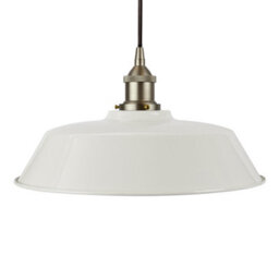 Pale Grey Chancery Painted Dome Pendant Light With Brushed Chrome Lamp Holder And Black Round Cable - Se Home - thumbnail 1