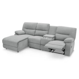 Home Detail Jacob 3 Seater Manual Recliner Sofa With Left Hand Chaise, Light Grey Linen - thumbnail 3