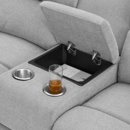 Home Detail Jacob 3 Seater Manual Recliner Sofa With Left Hand Chaise, Light Grey Linen - thumbnail 5