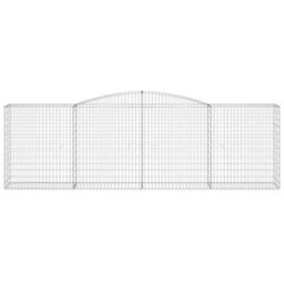 Berkfield Durable Arched Gabion Baskets 7 Pcs 400X50X120/140 Cm Galvanised Iron - thumbnail 4