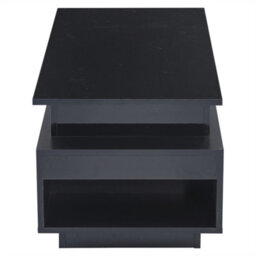 Abrihome Lift-Top Coffee Table, Highgloss Centre Table With 1 Drawers & Led Lights, Hidden Storage Space, Tea Table, For Livingroom, Black - thumbnail 8