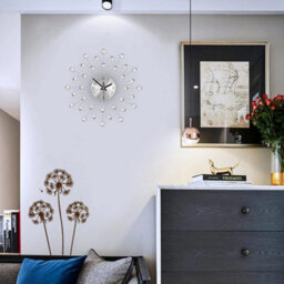 50Cm Crystal Diamond Flower Wall Clock Modern Silent Decorative Clock - thumbnail 3