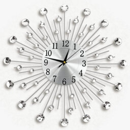 50Cm Crystal Diamond Flower Wall Clock Modern Silent Decorative Clock - thumbnail 1