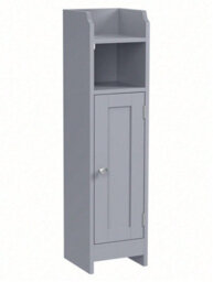 LEDREM Slim Bathroom Floor Storage Cabinet With Door And Shelves, Freestanding Bathroom Storage Unit, Adjustable Shelves - thumbnail 9