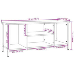 Walplus Tv Cabinet Sonoma Oak 102X35X45 Cm Engineered Wood - thumbnail 9