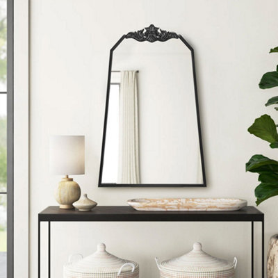 Living And Home Wall Mounted Black Metal Framed Decorative Framed Mirror W 600mm X H 900mm - image 1