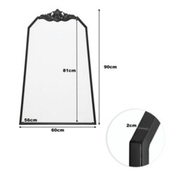 Living And Home Wall Mounted Black Metal Framed Decorative Framed Mirror W 600mm X H 900mm - thumbnail 6