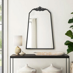 Living And Home Wall Mounted Black Metal Framed Decorative Framed Mirror W 600mm X H 900mm - thumbnail 1