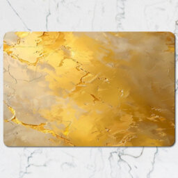 Benjamin Tate Design Gold Marble Designer Placemat And Coaster Set, 12 Piece With Wood Backing, Limited Edition - thumbnail 2