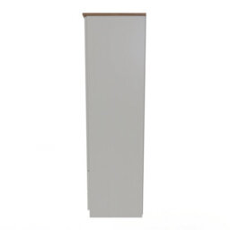 Albert 2 Door 2 Drawer Wardrobe In Cream Ash & Oak (Ready Assembled) - thumbnail 2