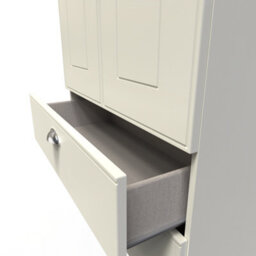 Albert 2 Door 2 Drawer Wardrobe In Cream Ash & Oak (Ready Assembled) - thumbnail 6