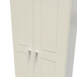 Albert 2 Door 2 Drawer Wardrobe In Cream Ash & Oak (Ready Assembled) - thumbnail 4
