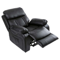 More4Homes Chester Electric Bonded Leather Automatic Recliner Armchair Sofa Home Lounge Chair (Black) - thumbnail 6