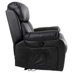 More4Homes Chester Electric Bonded Leather Automatic Recliner Armchair Sofa Home Lounge Chair (Black) - thumbnail 5