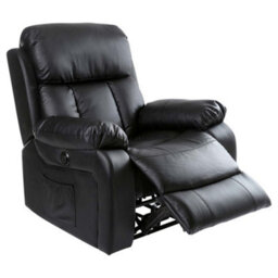 More4Homes Chester Electric Bonded Leather Automatic Recliner Armchair Sofa Home Lounge Chair (Black) - thumbnail 4