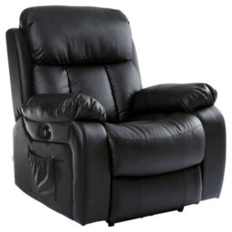 More4Homes Chester Electric Bonded Leather Automatic Recliner Armchair Sofa Home Lounge Chair (Black) - thumbnail 3