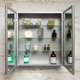 Plum&clay Marvel Bathroom Double Mirrored Wall Cabinet (H)703mm (W)600mm - thumbnail 6