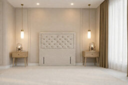 "Nexus Tuscany Cream Plush Divan Bed Base No Drawers With 54"" Floor Standing Headboard 3' Single" - thumbnail 6