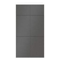 GoodHome Atomia Matt Anthracite & White Oak Effect Particle Board Office & Living Storage (H)1875mm (W)1000mm (D)470mm