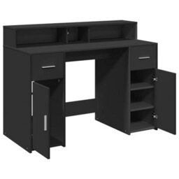 Berkfield Desk With Led Lights Black 120X55X91 Cm Engineered Wood - thumbnail 9