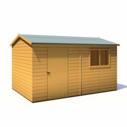 Shire Lewis 12 X 8 Feet Single Door Reverse Apex Style D Shed - L256.6 X W371.4 X H220.7 Cm - thumbnail 3