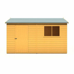 Shire Lewis 12 X 8 Feet Single Door Reverse Apex Style D Shed - L256.6 X W371.4 X H220.7 Cm - thumbnail 1