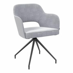 Xample Akante Chicago Grey Swivel Dining Chair Set Of 2 Swivel Return Seat With Fabric Upholstery, Pu Sides & Metal Frame - thumbnail 3