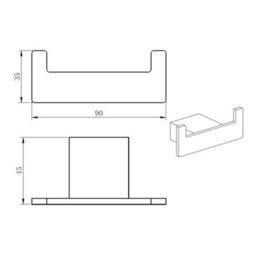 Bubly Bathrooms Premium Matt Black Robe Hook - Modern Wall Mounted Design - thumbnail 2