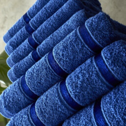 Smart Living Luxury 100% Cotton 8 Piece Super Soft Bathroom Towel Bale Set - Royal Blue - thumbnail 4