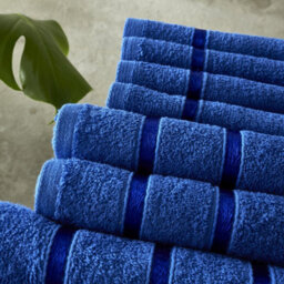 Smart Living Luxury 100% Cotton 8 Piece Super Soft Bathroom Towel Bale Set - Royal Blue - thumbnail 2