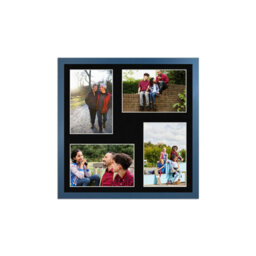 AK Frames 12X12 Navy Blue Sleek Multi Photo Frame With Black Mount - Holds 4 Apertures (4X) 6X4 Photos - thumbnail 1