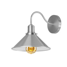 Retro Swan Neck Wall Light Sconce Metal Satin Nickel Finish Indoor 2 Pack For Bedroom Dinning Room Garage And Other Places - thumbnail 6