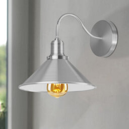 Retro Swan Neck Wall Light Sconce Metal Satin Nickel Finish Indoor 2 Pack For Bedroom Dinning Room Garage And Other Places - thumbnail 7