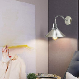 Retro Swan Neck Wall Light Sconce Metal Satin Nickel Finish Indoor 2 Pack For Bedroom Dinning Room Garage And Other Places - thumbnail 4