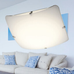 First Choice Lighting Set Of 2 Eden - Frosted Glass Flush Led Ceiling Lights - thumbnail 4