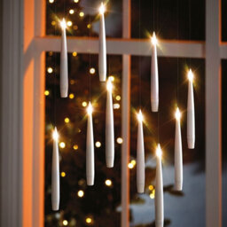 5 X Floating Led Flameless Candles - Battery Powered Indoor Hanging Window Or Table Lighting Decorations - Each H15.5 X 1.5Cm - thumbnail 2