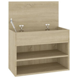 Berkfield Shoe Bench Sonoma Oak 60X30X45 Cm Engineered Wood - thumbnail 7