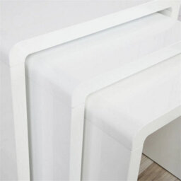 White -Nest Of Tables Set Of 3  Coffee Side End Living Room Furniture - thumbnail 3