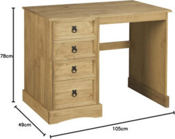Mews Corona Dressing Table Desk Mexican Solid Pine Computer - thumbnail 6