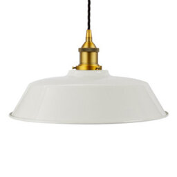 Pale Grey Chancery Painted Dome Pendant Light With Antique Gold Lamp Holder And Black Twisted Cable - Se Home - thumbnail 1
