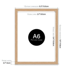 A6 Oak Picture Frame Fits A6 (10.5 X 14.8Cm - 4.1 X 5.8In) Poster, Photo, Artwork, Or Print. - thumbnail 2
