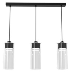 Milagro Clarissa Designer Pendant Lamp Hand Made From Matt Black Metal And Elegant Glass Shades - thumbnail 6
