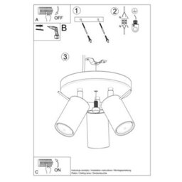Sollux Lighting Ring Steel Yellow 3 Lights Modern Ceiling Lamps - thumbnail 9