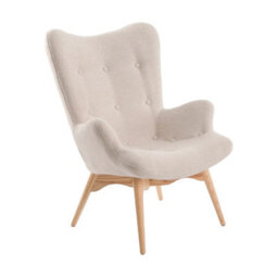 Angel Cerda Elegant Beige Fabric Armchair For Modern Living Spaces