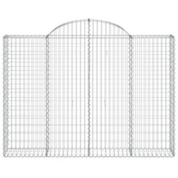 Berkfield Arched Gabion Baskets 8 Pcs 200X30X140/160 Cm Galvanised Iron - thumbnail 4
