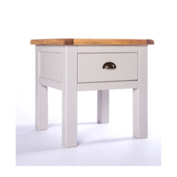 Cabinet Bits Argenta Light Grey 1 Drawer Side Table Brass Cup Handle - thumbnail 2