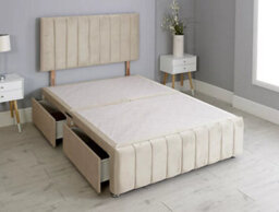 Comfy Deluxe 6Ft Superking  Panel Coffee Plush Divan Bed Set Headboard & Footboard 0 Drawers - thumbnail 2