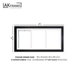 AK Frames 16X8 Purple Modern Multi Photo Frame With Crimson Mount - Holds 3 Apertures (3X) 7X5 Photos - thumbnail 4