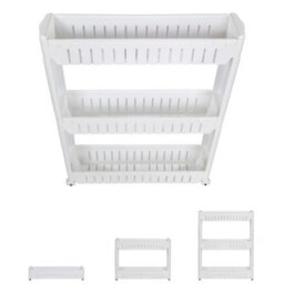 Tectake 3 Tier Bathroom Corner Storage Rack Shower Shelf Organiser Basket Tidy Kitchen  - White - thumbnail 3